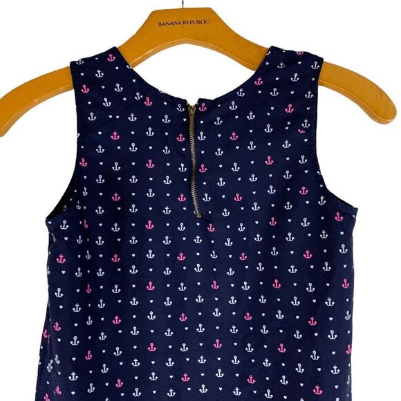 Japan Kids Girl's size 12 Navy Pink White nautical Anchor Sleeveless Tank Top - Picture 5 of 7
